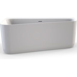 Ligbad Back To Wall  Plieger Kansas Asymmetrisch Links 155 cm Glanzend Wit