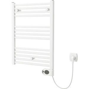 Plieger Elba Elektrische handdoekradiator – Handdoek verwarmer – Met klokthermostaat – 70.2 cm x 50 cm – 300 Watt – Wit