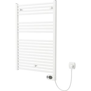Plieger Elba Elektrische handdoekradiator – Handdoek verwarmer – Met klokthermostaat – 94.2 cm x 50 cm – 500 Watt – Wit