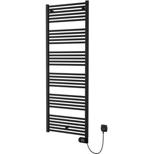 Plieger Elba Elektrische handdoekradiator – Handdoek verwarmer – Met klokthermostaat – 170.2 cm x 60 cm – 900 Watt – Mat zwart