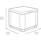 ALLIBERT JARDIN Tafel kubus, rotanlook, gevlochten, met 60 l, 42 x 42 x 39 cm, grafiet