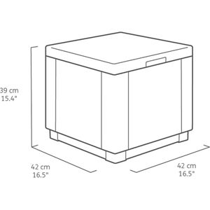 Bijzettafel Allibert by KETER Zwart Polypropyleen (42 x 42 x 39 cm)