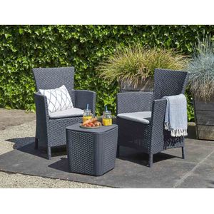 Keter - Iowa - Balkonset - Wicker - Inclusief 2 Stoelkussens