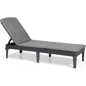 Keter Jaipur Sonnenliege graphit mit Polsterauflage Gartenliege Terrassenliege