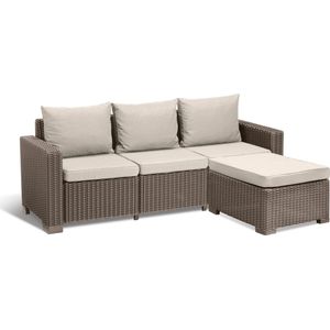 Allibert California Chaise Longue Loungeset - 3 a 4 personen - Cappuccino