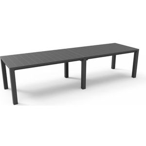 Keter Tuintafel Dubbel Julie Kunststof Donkergrijs 295x90x75cm/147,5x180x75cm | Tuin- en buitentafels