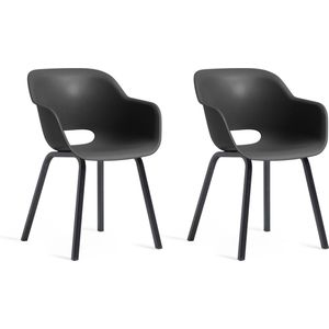 Keter Noa Tuinstoel - 2 stuks - 55x56,5x80cm - metalen frame - Zwart