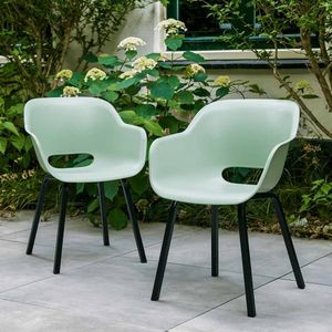 Keter Noa Tuinstoel - 2 stuks - 55x56,5x80cm - metalen frame - Vintage Green