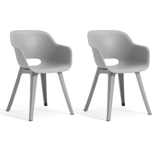 Keter - Akola - Tuinstoelen - Grijs - Set van 2 - Kunststof