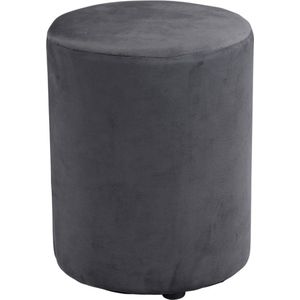 Arti Casa Poef Rond Velvet - Ronde Velvet Poef 28x36 cm - Compacte Fauteuil of Kruk - Poef Voor Woonkamer en Slaapkamer - Grijs