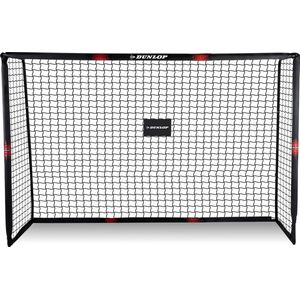 Dunlop Voetbaldoel - Voetbal Goal 240 x 160 x 85 cm - Voetbalgoal Groot - Buitenspeelgoed voor Kinderen en Volwassenen - Snelle Montage - Voetbal Training Doel - Metaal - Zwart/ Rood