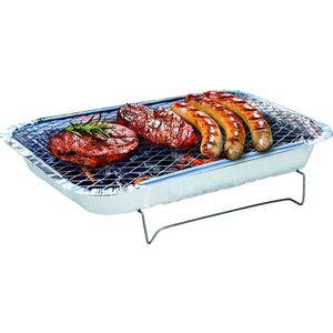 BBQ Collection Wegwerp BBQ - Houtskool Barbecue - Mini Tafel BBQ voor Camping of Picknick - 31x 24 x 4,8 CM