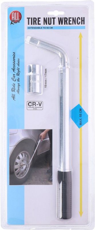 All Ride - Wielmoersleutel - Zwart/Zilver - Chroom-Vanadium Staal - Uitschuifbaar tot 55CM