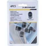 Dunlop - Ventieldoppen - Aluminium - Zwart - 4 Stuks