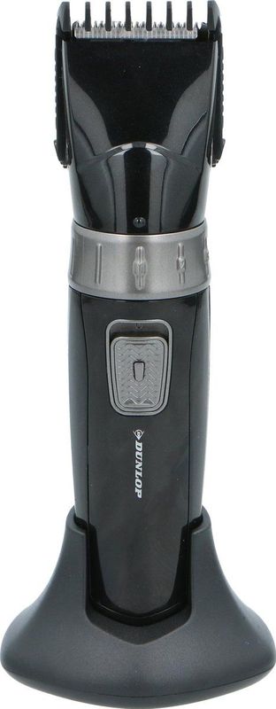 Dunlop Tondeuse - Oplaadbaar - RVS Mes - 2 Opzetkammen - Laadstation - Zwart