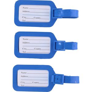 3 stuks Bagagelabel / Kofferlabel - Blauw