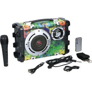 Dunlop Bluetooth Speaker - 20 Watt- Afstandsbediening - Microfoon - Draagriem - Voetbaldesign