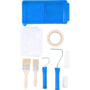 Kinzo - Schilderset - 9-delig - Afdekfolie, Schilderstape, Verfbakje, Kwasten, Verfrollers