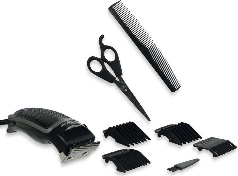 DUNLOP Tondeuse - Krachtige 3 Watt Motor - met Snoer - 4 Opzetkammen - met Schaar en Kam