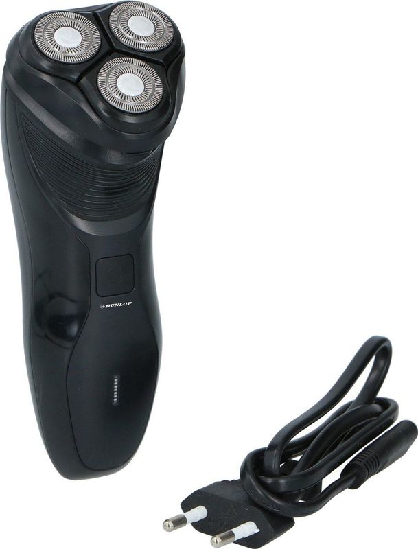 Dunlop Scheerapparaat met Trimmer - Oplaadbaar - 3 Koppen - Reinigingsborsteltje - Zwart
