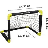 Dunlop Voetbaldoel 50 x 44 x 44 cm - Voetbaldoeltjes Set van 2 - Voetbalgoal Opvouwbaar - Voetbal Goal Makkelijk Opbergen - Voetbal Training Goals voor Kinderen - Kunststof - Zwart/ Geel