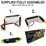 Dunlop Voetbaldoel 50 x 44 x 44 cm - Voetbaldoeltjes Set van 2 - Voetbalgoal Opvouwbaar - Voetbal Goal Makkelijk Opbergen - Voetbal Training Goals voor Kinderen - Kunststof - Zwart/ Geel