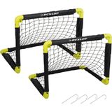 Dunlop Voetbaldoel 50 x 44 x 44 cm - Voetbaldoeltjes Set van 2 - Voetbalgoal Opvouwbaar - Voetbal Goal Makkelijk Opbergen - Voetbal Training Goals voor Kinderen - Kunststof - Zwart/ Geel