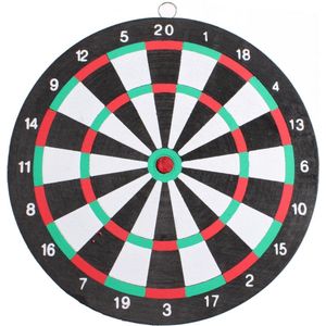 Lifetime Tweezijdig dartbord - 40,5 cm - Inclusief 6 darts - Zwart/wit ontwerp