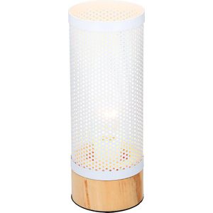 Grundig - Tafellamp - Metaal - Natuurlijke Houten Voet