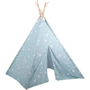 Eddy Toys - Tipi Tent - Mini Speelhuisje - Blauw & Wit - 1 stuk.