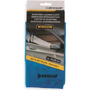 Dunlop Microfiber- Glas-autoruiten schoonmaakdoek - Blauw 35x 35cm