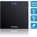 Grundig Weegschaal - Digitale Personenweegschaal - 50 Gram Nauwkeurig - 2 Tot 180 Kilo - Zwart