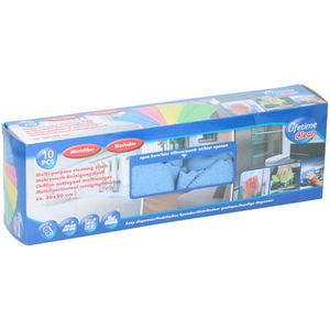 Lifetime Clean Microvezel huishoud/schoonmaakdoekjes - 10x stuks - kleuren mix - 30 x 30 cm - schoonmaken - huis/auto/sanitair