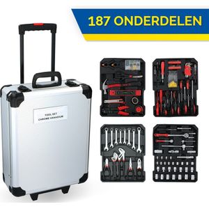 Kinzo Gereedschapset - 187 Delig - Aluminium Gereedschapskoffer