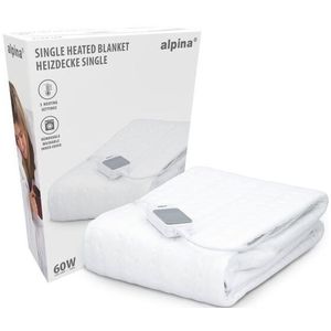 alpina Elektrische Deken - Warmtedeken 1 Persoons - Onderdeken - 3 Standen - Wasbaar - 80 x 150cm - Wit