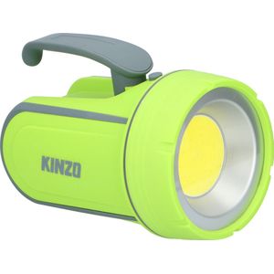 KINZO Zaklamp COB 3W - 300 Lumen - 200M Bereik - Rubberen behuizing - Geel