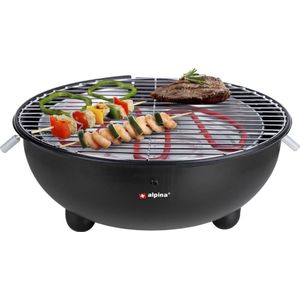 Alpina - Elektrische BBQ - Tafel-Barbecue - Zwart - 1250W - 30 Cm