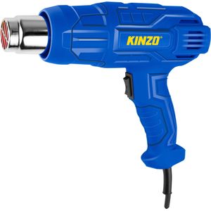 Kinzo Heteluchtpistool - 230V - Blauw - 350 Tot 600 Graden - 2 Warmtestanden - Verfbrander