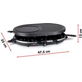 alpina Gourmetstel 8 Personen - Gourmetset - Bakplaat met Pannetjes en Spatels - Raclette Grill voor Gourmetten - 1200W