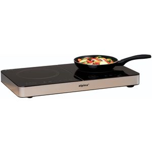 Alpina 2-Pits Inductie Kookplaat - 2 Kookzones - Kinderslot - Digitaal display - 3500 Watt