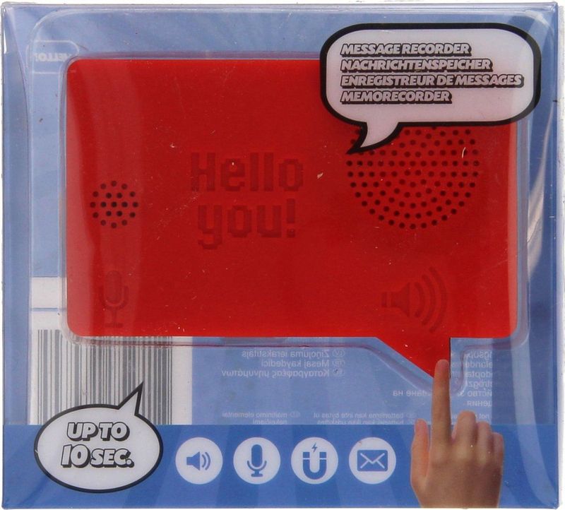 Memo - Magnetisch - Spraakrecorder - Rood - Geluidsopname tot 10 Seconden