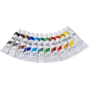 Setje acryl verf tubes - 12 kleuren met 12 ml inhoud - kinderen/volwassenen - Hobbyverf