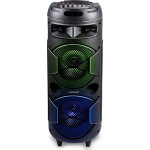 Dunlop Bluetooth Speaker MW-538 - 2 x 10W - met FM-Radio en AUX/MIC Ingang - Ingang voor TF Kaart en (Micro)USB - LED Verlichting - Zwart