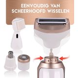 alpina 4-in-1 Ladyshave - Scheerapparaat Vrouw - voor Lichaam en Gezicht - Incl. Wenkbrauw Trimmer