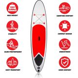 SUP Board Opblaasbaar Rood/Wit