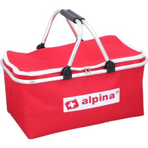 alpina Koeltas met Handvat - ca 25 Liter - Afsluitbaar met rits - Rood