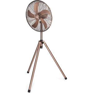 Lifetime Air Statiefventilator - 230V - Hoogte 125-145 CM - Driepoot Statief - 3 Snelheden - Oscillerende Functie - Kantelbaar - Koper