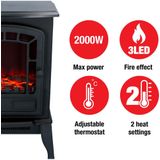 Classic Fire Sfeerhaard Elektrisch Torino - LED Vlammen - 2000W - Zwart