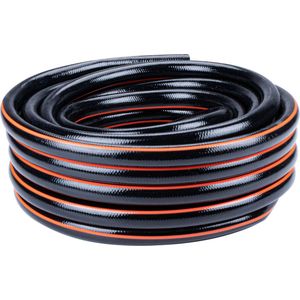 BLACK+DECKER Tuinslang 25 Meter - 13MM - Duurzaam PVC - Tuin Besproeien, Auto Wassen, Zwembad Vullen - Past op Elke Standaard Kraan - Zwart/Oranje