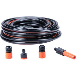 BLACK+DECKER Tuinslang - tuinslang koppeling set 5 stuks - 20 meter - max. 6Bar - PVC - zwart/oranje